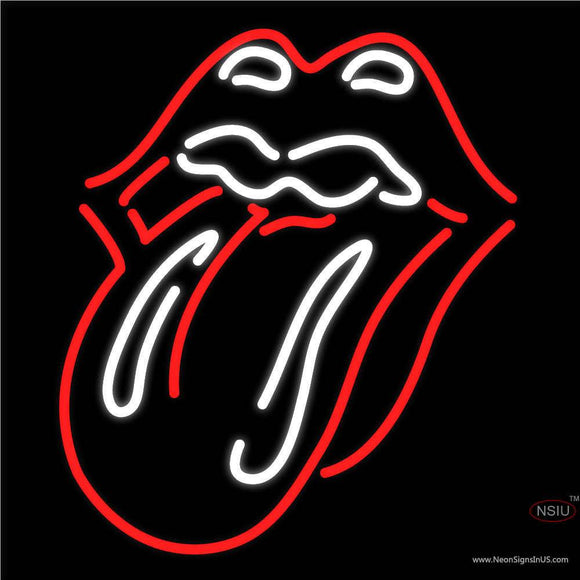 Custom Rolling Stones Lips And Tongue Logo Neon Sign 
