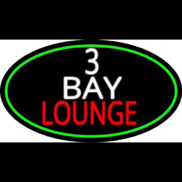 3 Bay Lounge Oval With Green Border Handmade Art Neon Sign