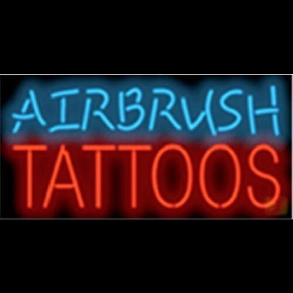 Airbrush Tattoos Handmade Art Neon Sign