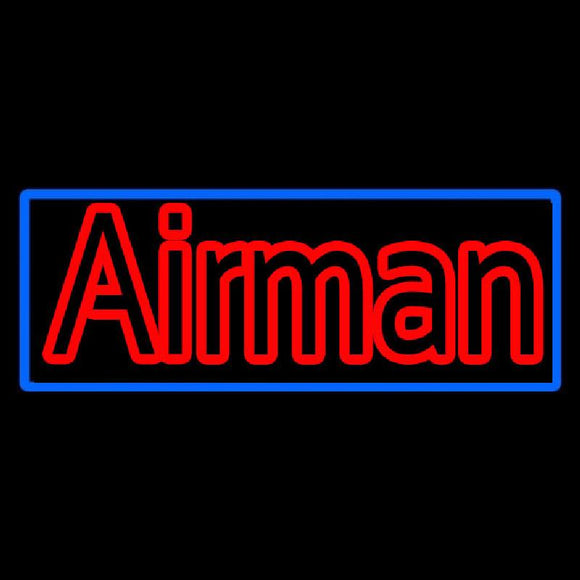 Airman With Blue Border Handmade Art Neon Sign