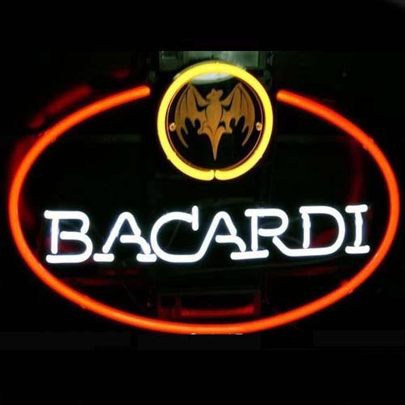Professional  Big Bacardi Bat Rum Logo Pub Store Beer Bar Real Neon Sign Christmas Gift