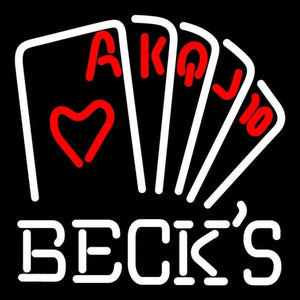 Becks Poker Series Beer Sign Handmade Art Neon Sign