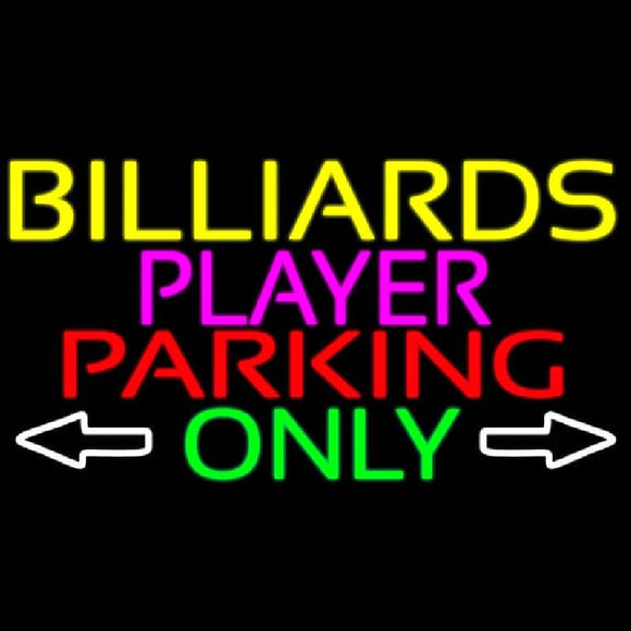 Billiards Player Parking Only Handmade Art Neon Sign