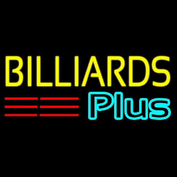 Billiards Plus 1 Handmade Art Neon Sign