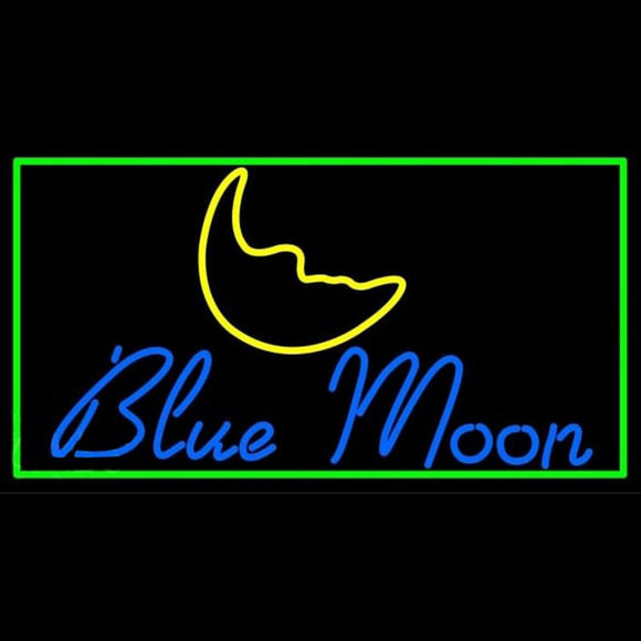 Blue Moon Italic Beer Sign Handmade Art Neon Sign