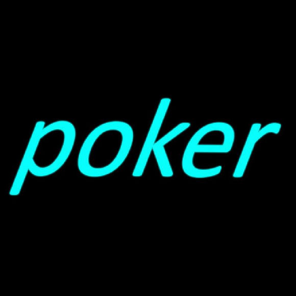 Blue Poker Handmade Art Neon Sign