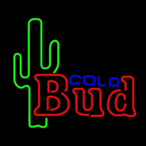 Budweiser Cold Cactus Beer Sign Handmade Art Neon Sign