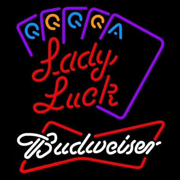 Budweiser Lady Luck Series Beer Sign Handmade Art Neon Sign