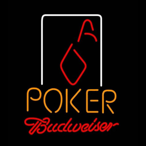 Budweiser Poker Squver Ace Handmade Art Neon Sign