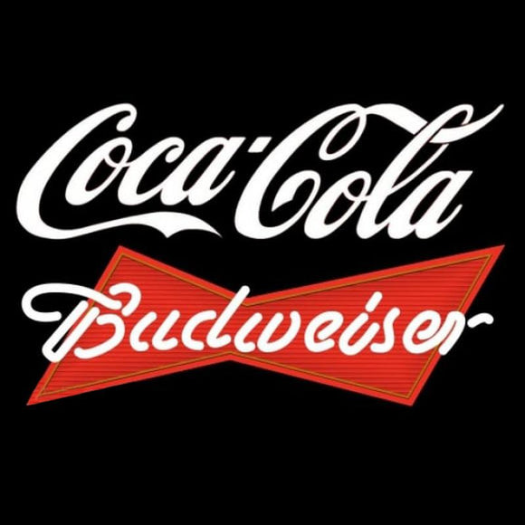 Budweiser Red Coca Cola White Beer Sign Handmade Art Neon Sign