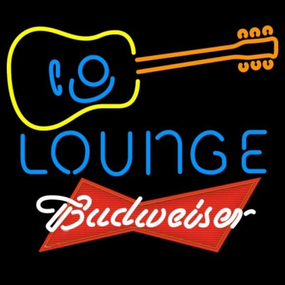 Budweiser Red Guitar Lounge Beer Sign Handmade Art Neon Sign
