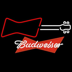 Budweiser Red Guitar Red White Beer Sign Handmade Art Neon Sign