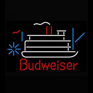 Budweiser Riverboat Beer Light Handmade Art Neon Sign