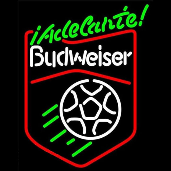 Budweiser Soccer Adelante Beer Sign Handmade Art Neon Sign
