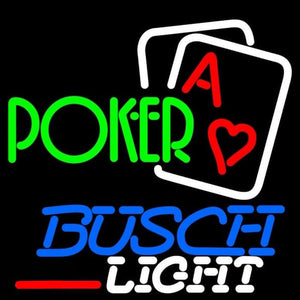 Busch Light Green PokerBeer Sign Handmade Art Neon Sign