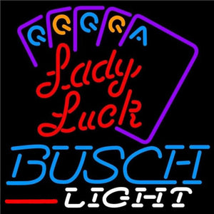 Busch Light Lady Luck Series Beer Sign Handmade Art Neon Sign