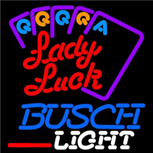 Busch Light Lady Luck SeriesBeer Sign Handmade Art Neon Sign