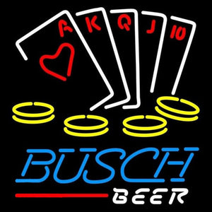Busch Poker Ace Series Beer Sign Handmade Art Neon Sign