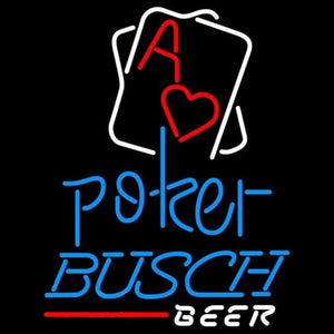 Busch Rectangular Black Hear Ace Beer Sign Handmade Art Neon Sign