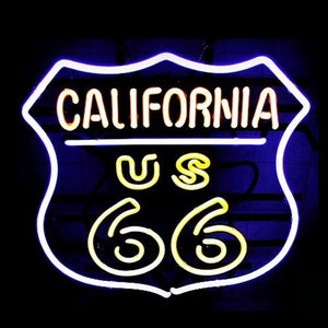 Professional  California Route 66 Open Neon Sign