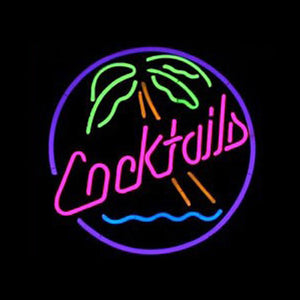 Professional  Cocktails Beer Bar Open Neon Signs