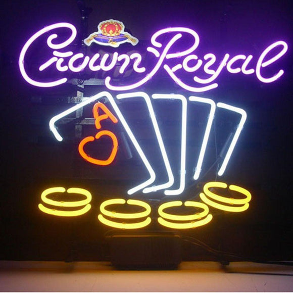 Professional  Crown Royal Poker Chips Neon Sign