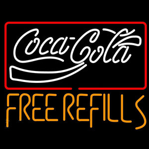 Coca Cola Free Refills Neon Sign Business Neon Signs Neon Beer