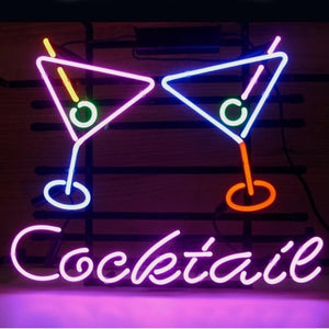 Cocktail Martini Handmade Art Neon Sign