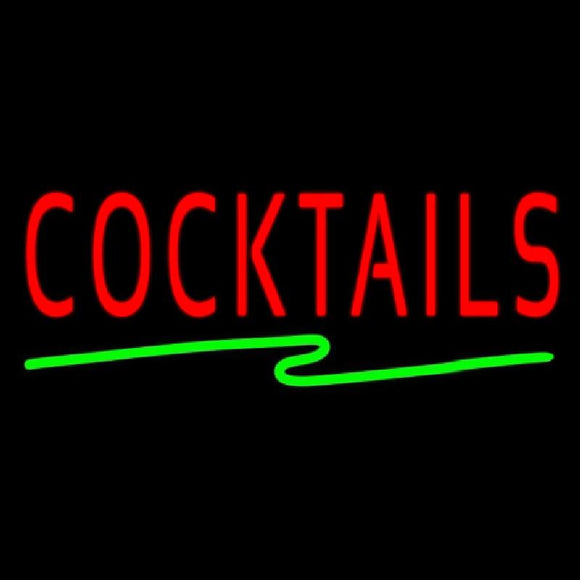 Cocktail with Zigzag Line Handmade Art Neon Sign