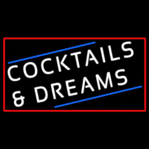 Cocktails And Dreams Bar Handmade Art Neon Sign