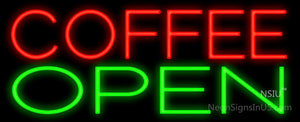 Coffee Open Plain Neon Sign