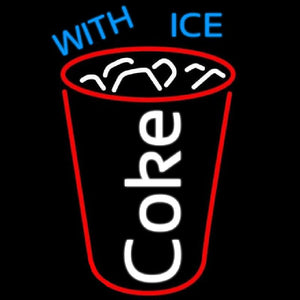 Coke with Ice Cup Handmade Art Neon Sign
