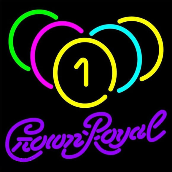 Crown Royal Billiards Rack PoolBeer Sign Handmade Art Neon Sign
