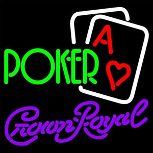 Crown Royal Green PokerBeer Sign Handmade Art Neon Sign