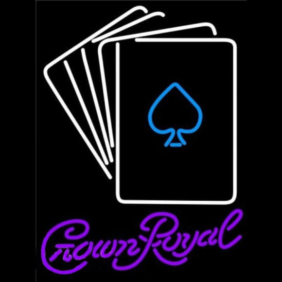 Crown Royal Poker Cards Beer Sign Handmade Art Neon Sign