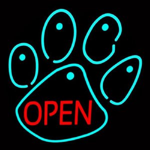 Dog Open Logo Handmade Art Neon Sign