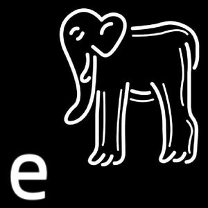 Elephant Logo Handmade Art Neon Sign