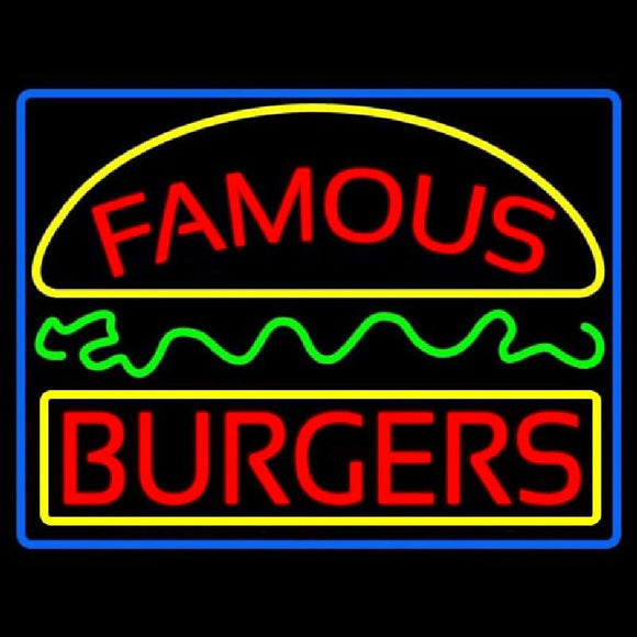 Famous Burgers Handmade Art Neon Sign