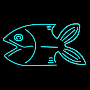 Fish Turquoise 1 Handmade Art Neon Sign
