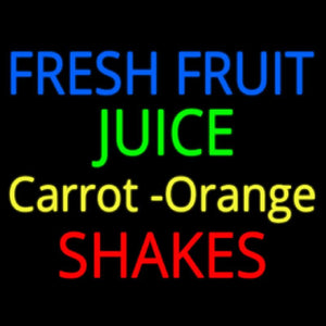 Fresh Fruit Juice Carrot Orange Shakes Handmade Art Neon Sign