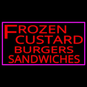 Frozen Custard Burgers Handmade Art Neon Sign