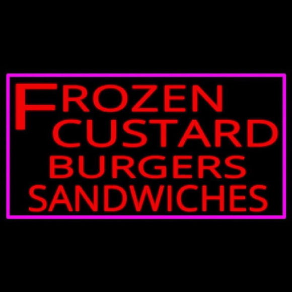 Frozen Custard Burgers Handmade Art Neon Sign