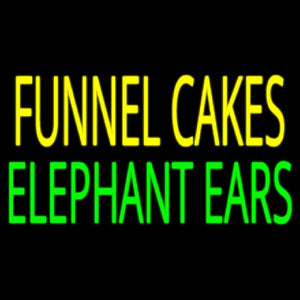 Funnel Cakes Elephant Ears Handmade Art Neon Sign