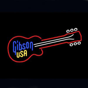 Professional  Gibson Usa Guitar Beer Bar Open Neon Signs
