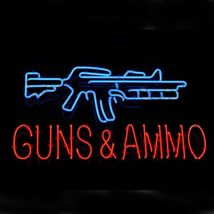 Professional  Guns And Ammo Neon Sign