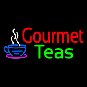 Gourmet Teas With Cup Logo Handmade Art Neon Sign