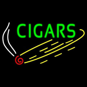 Green Cigars Handmade Art Neon Sign