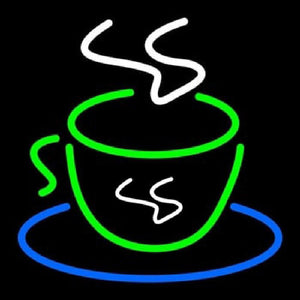 Green Coffee Cup Handmade Art Neon Sign