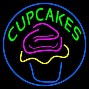 Green Cupcakes With Cupcake Handmade Art Neon Sign