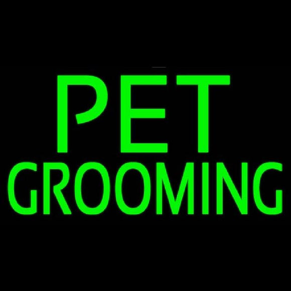 Green Pet Grooming Block 2 Handmade Art Neon Sign